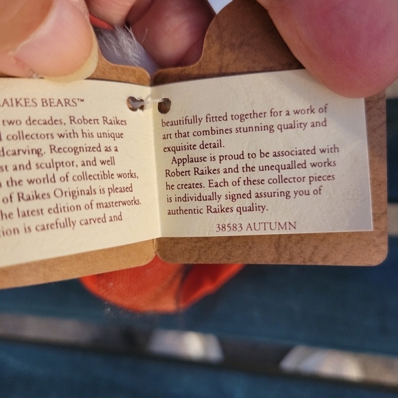 Robert Raikes Bear Flower Fairies Orange Wings Autumn Adorable 10" Tall NWT - Picture 6 of 7